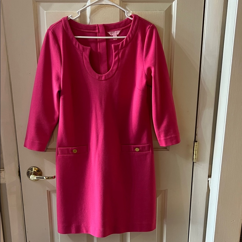 Lilly Pulitzer Bright Pink Scoop Neck Shift Dress